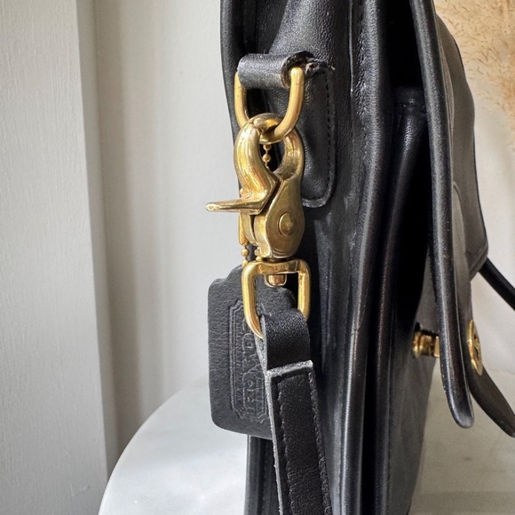 Coach Station 5130 Vintage Y2K Black Leather Top Handle Crossbody Shoulder Bag - Picture 8 of 12